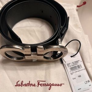 Salvatore Ferragamo Double Gancini Leather Bracelet